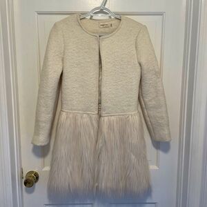 Womens Medium Faux Fur Dress Coat